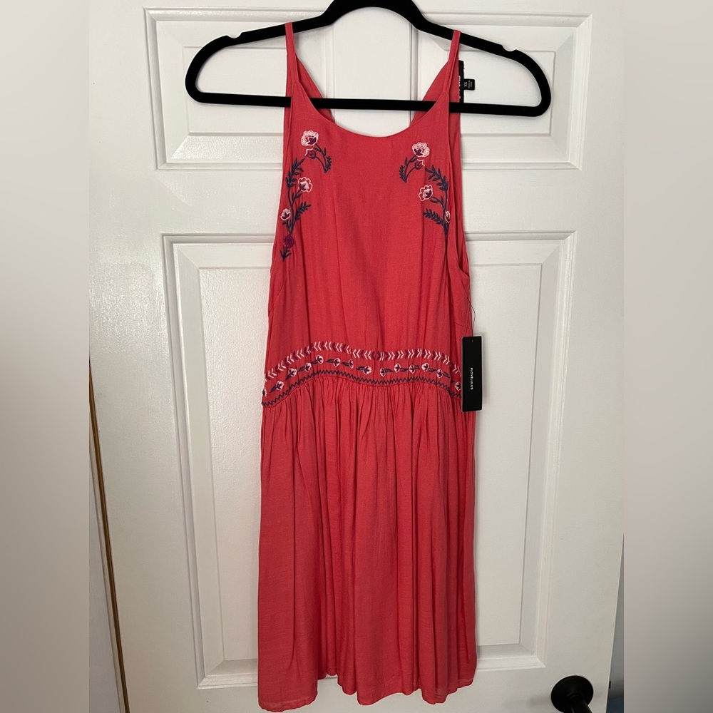 Lulu's Pink Embellished Halter Midi Sundress